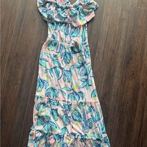 Lilly Pulitzer Pastel Dress with Pink and Blue Accents